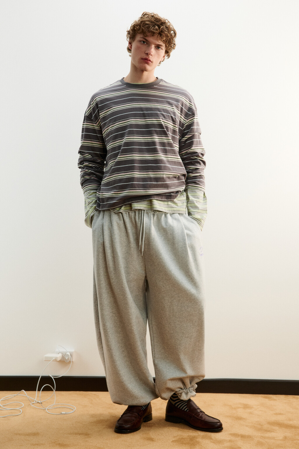 Лонгслив хлопковый прямой в полоску - цвет мультиколор - 5