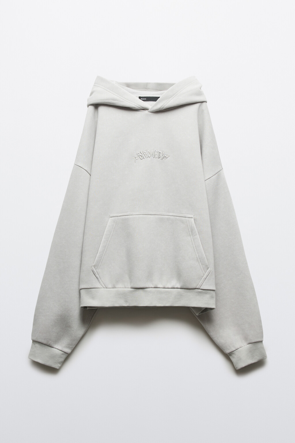 Худи из футера с капюшоном и вышивкой - цвет серый - 8