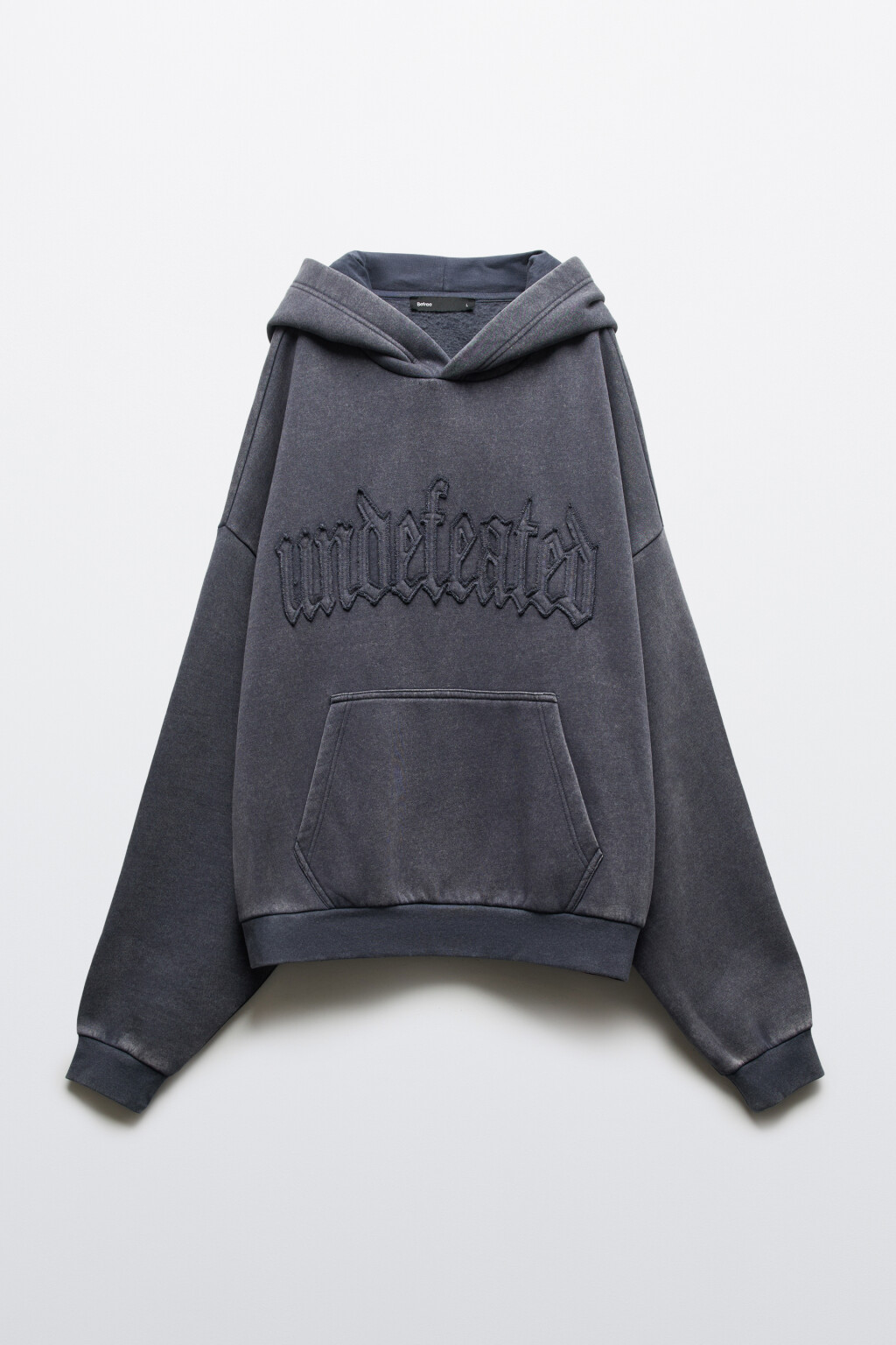 Худи из футера с капюшоном и вышивкой - цвет синий - 8