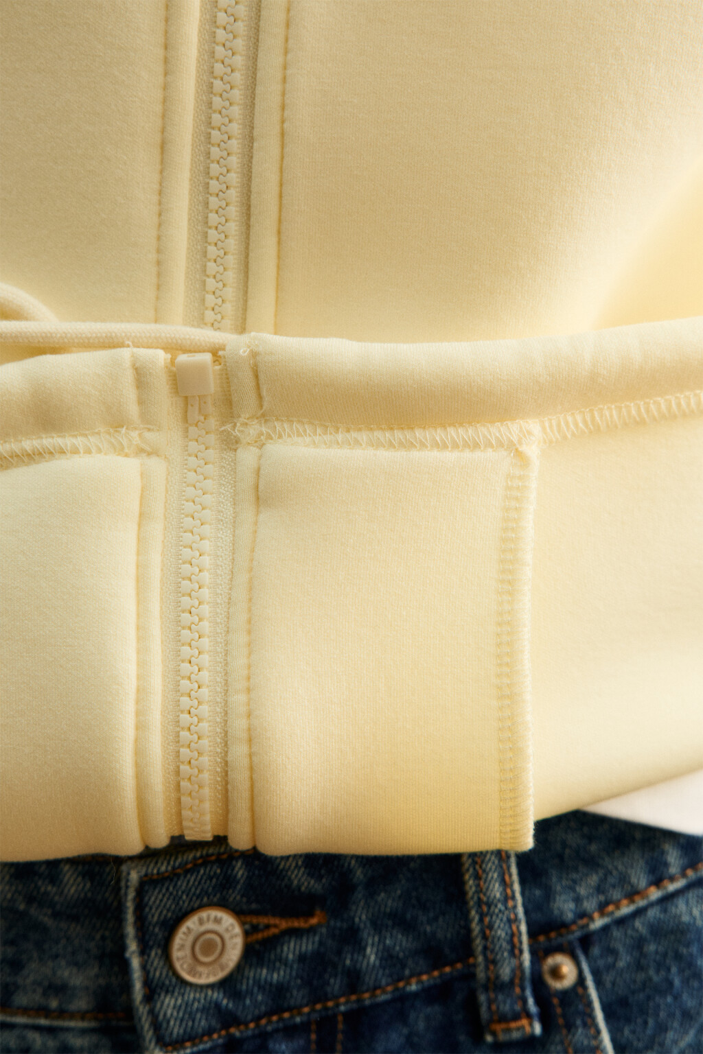 Худи на молнии из футера с принтом - цвет желтый - 9