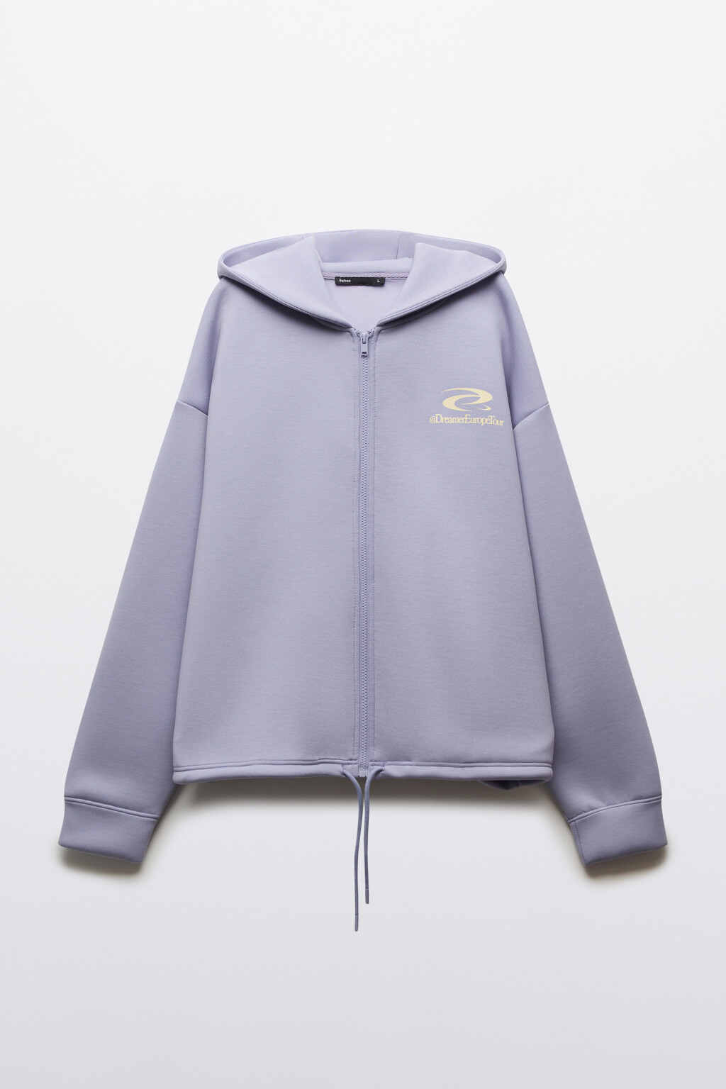 Худи на молнии из футера с принтом - цвет розовый - 9