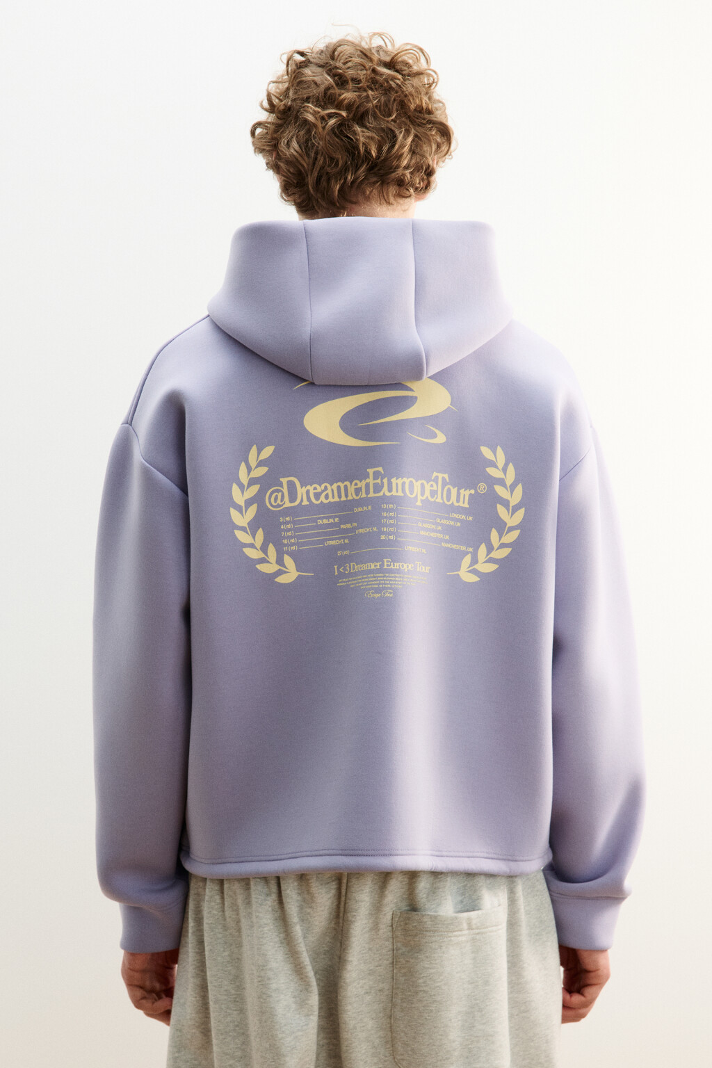 Худи на молнии из футера с принтом - цвет розовый - 4