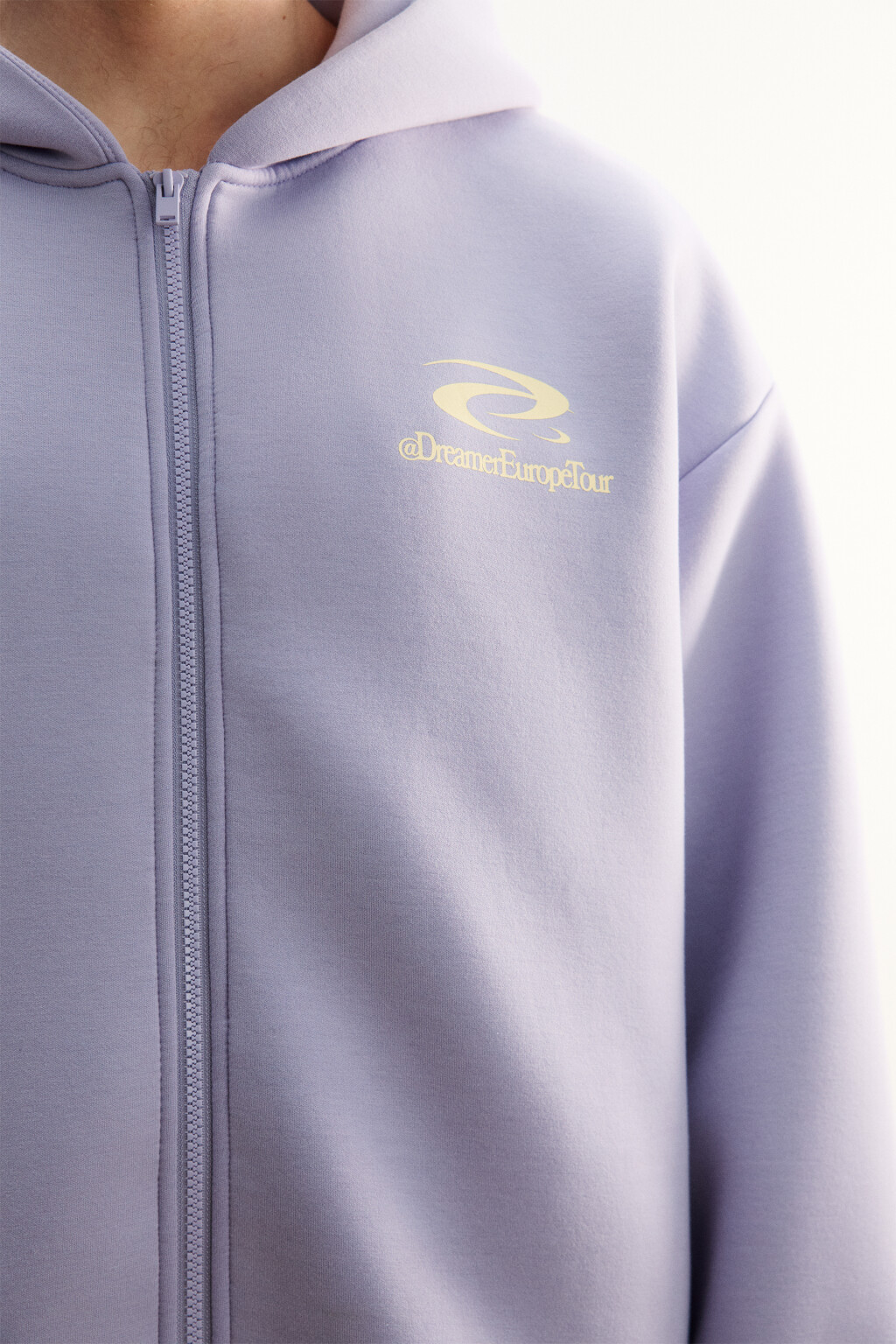 Худи на молнии из футера с принтом - цвет розовый - 7