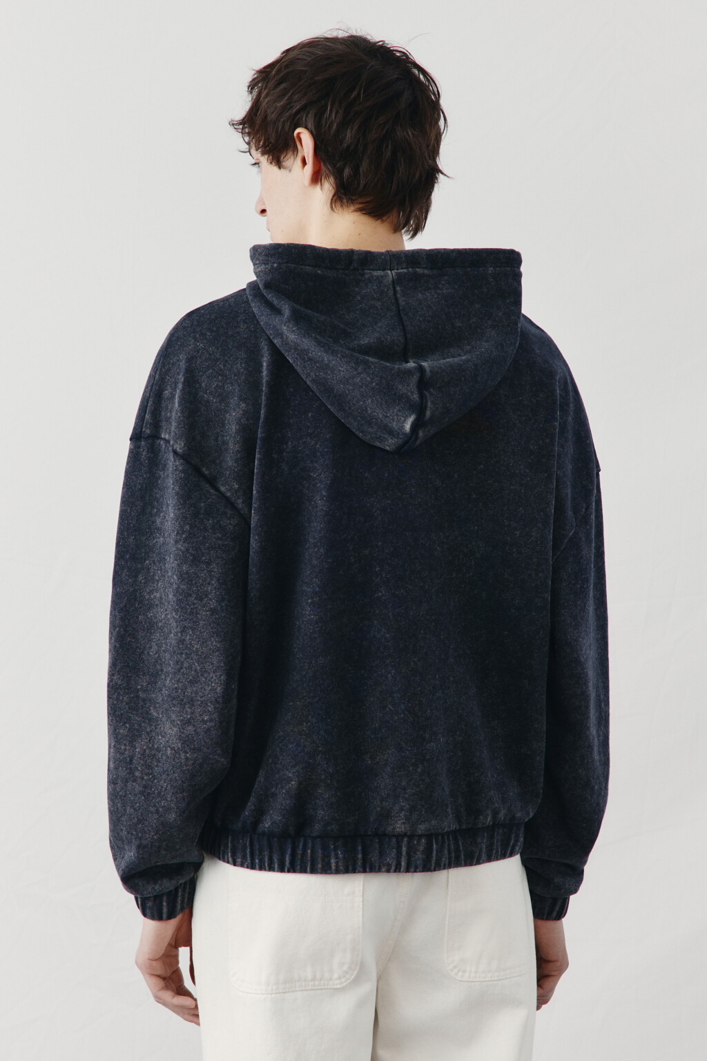 Толстовка на молнии из футера вареная - цвет серый - 4