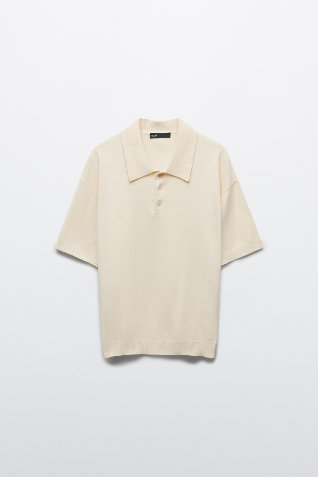 Футболка-поло вязаная на пуговицах - цвет бежевый - 7