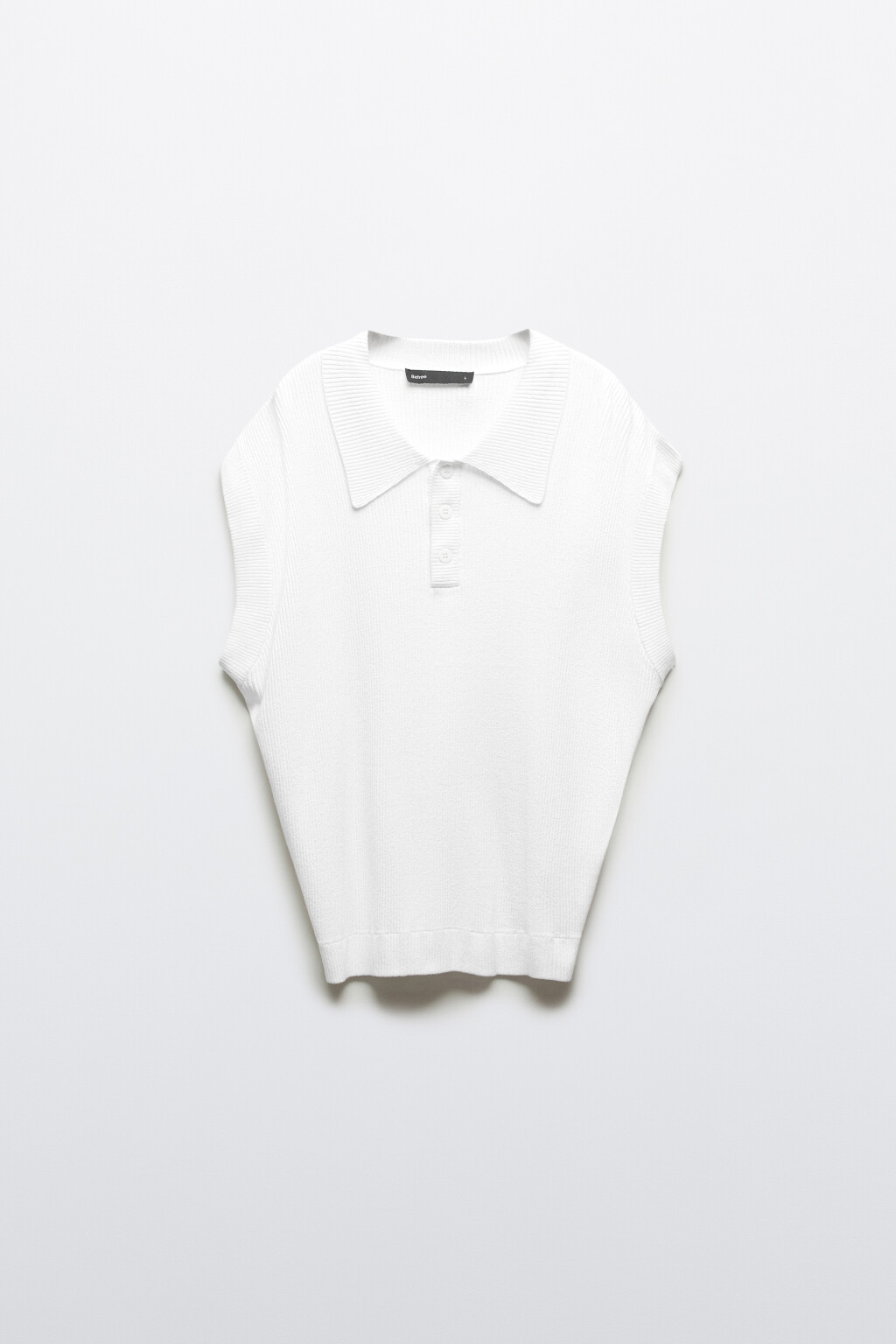 Жилет вязаный приталенный с отложным воротником - цвет белый - 7