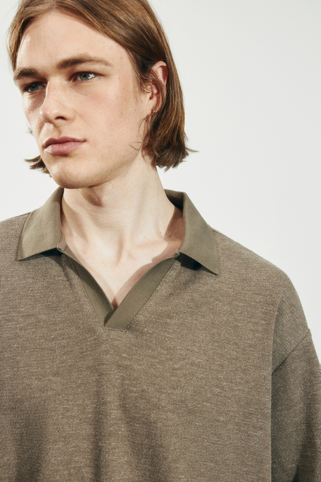 Футболка-поло вязаная - цвет бежевый - 6