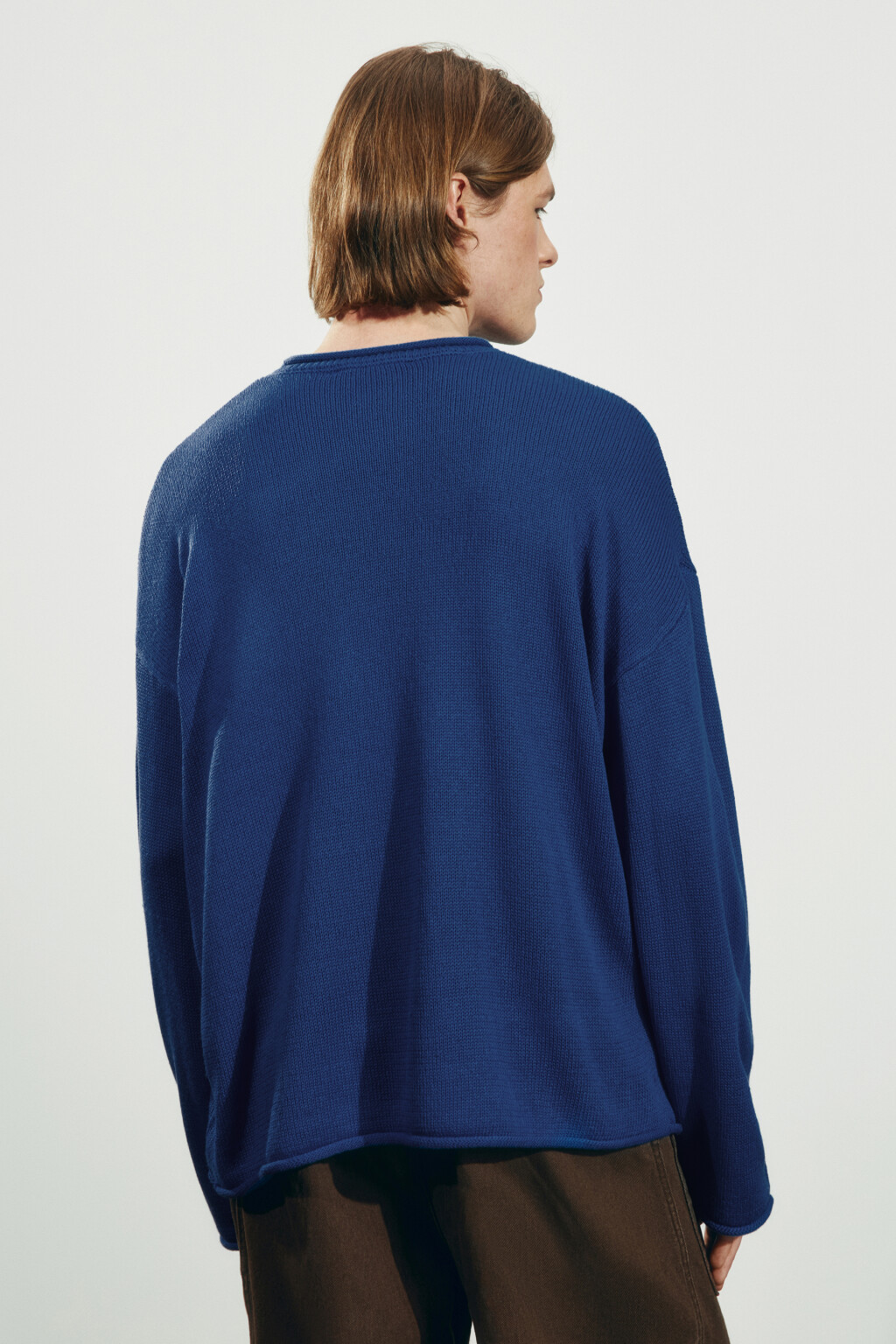 Джемпер вязаный с вышивкой - цвет синий - 4