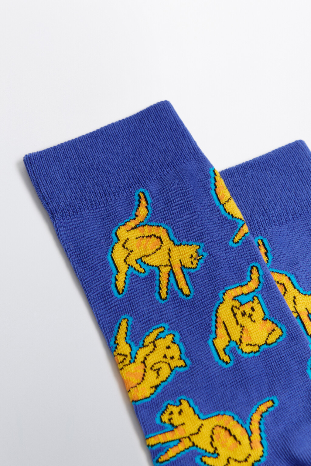Носки высокие с принтом - цвет синий - 2