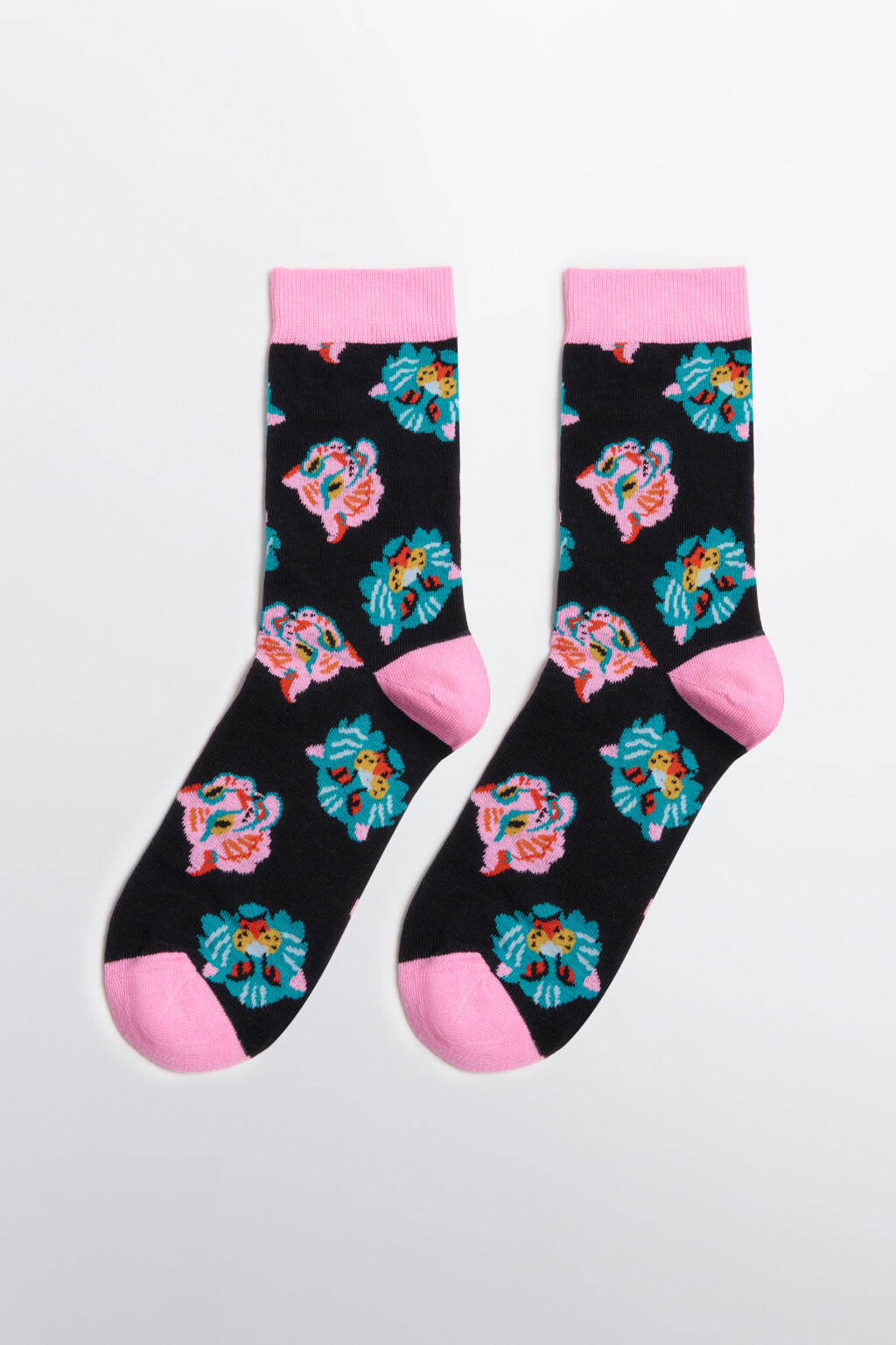 Носки высокие с принтом - цвет бежевый - 1