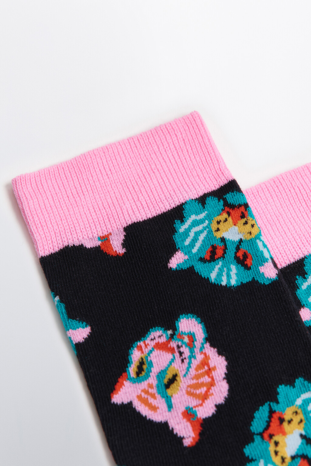 Носки высокие с принтом - цвет бежевый - 2