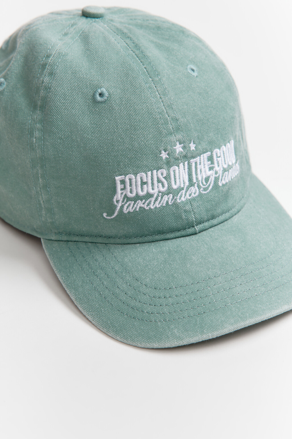 Кепка хлопковая с вышивкой - цвет зеленый - 3