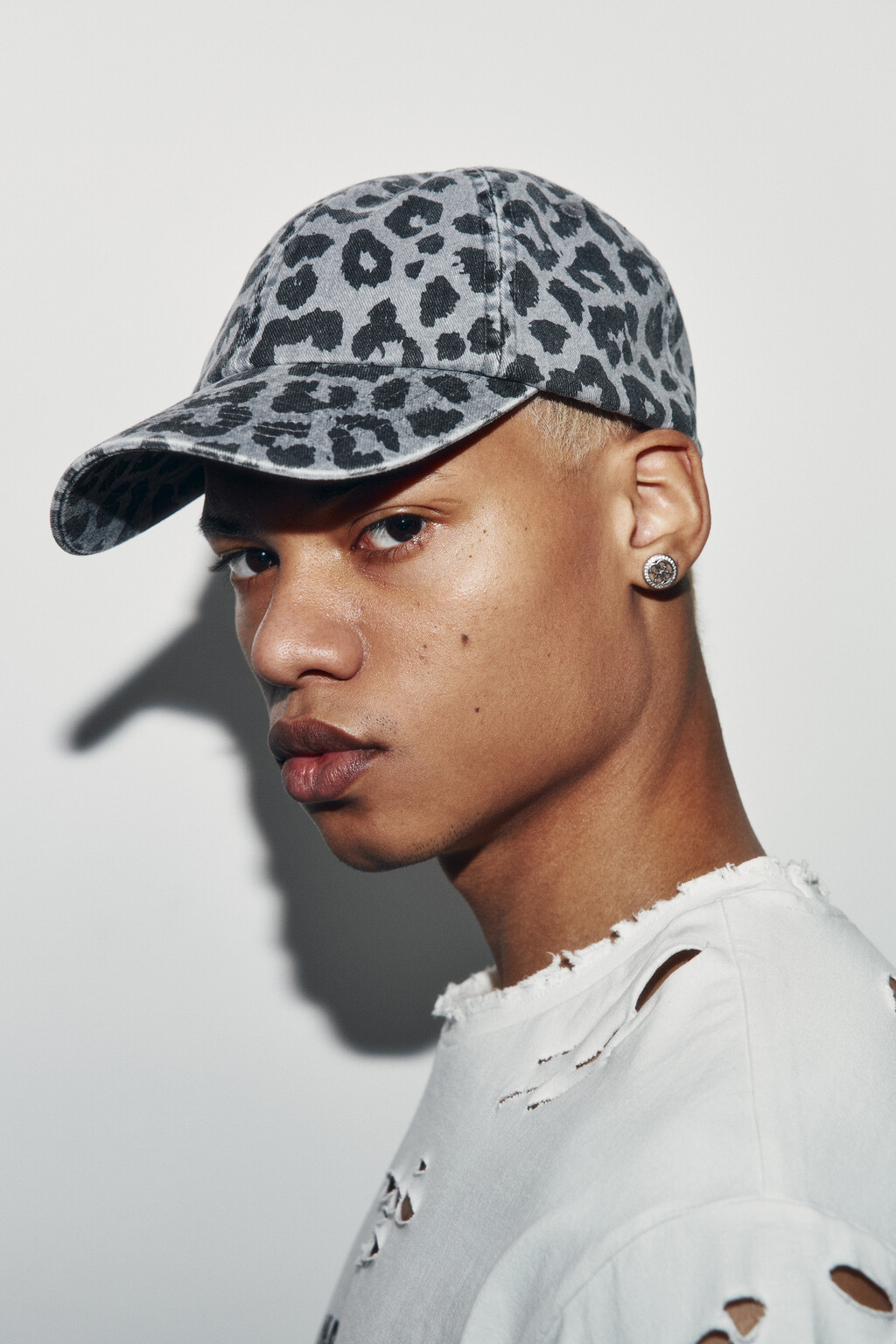 Кепка хлопковая с леопардовым принтом - цвет серый - 5