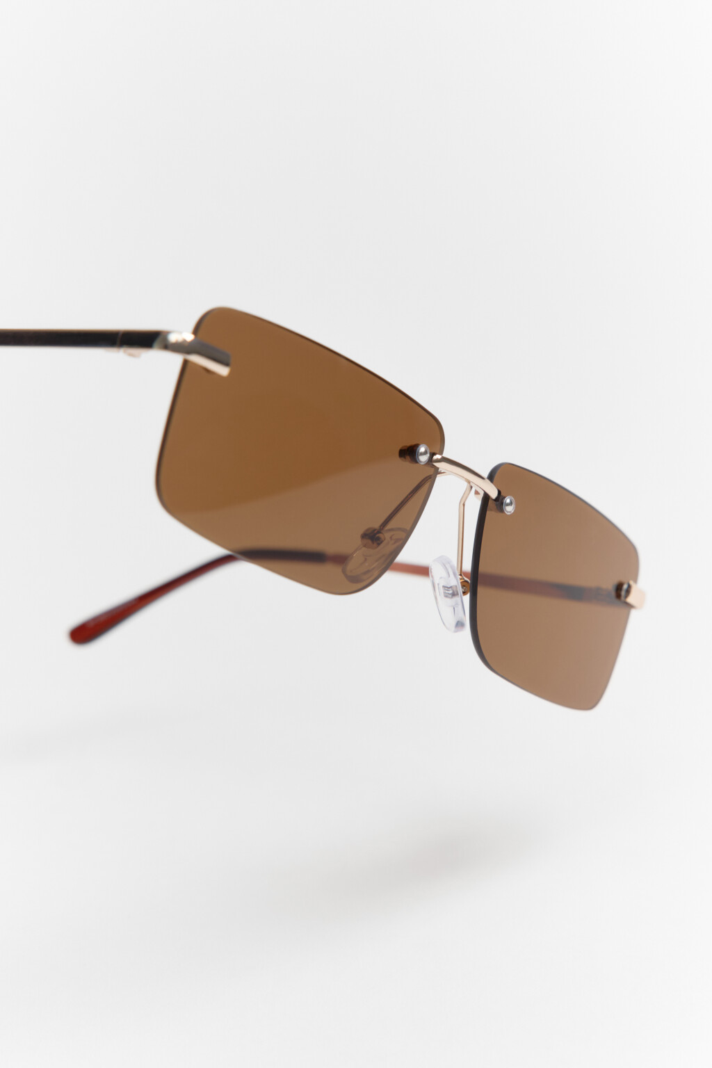 Очки солнцезащитные прямоугольные без оправы - цвет коричневый - 2