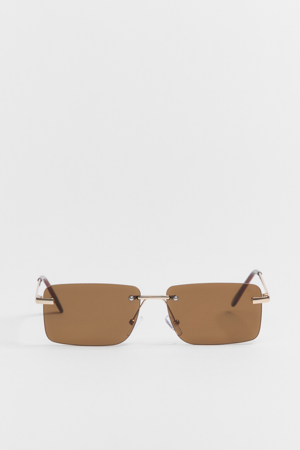 Очки солнцезащитные прямоугольные без оправы - цвет коричневый - 3