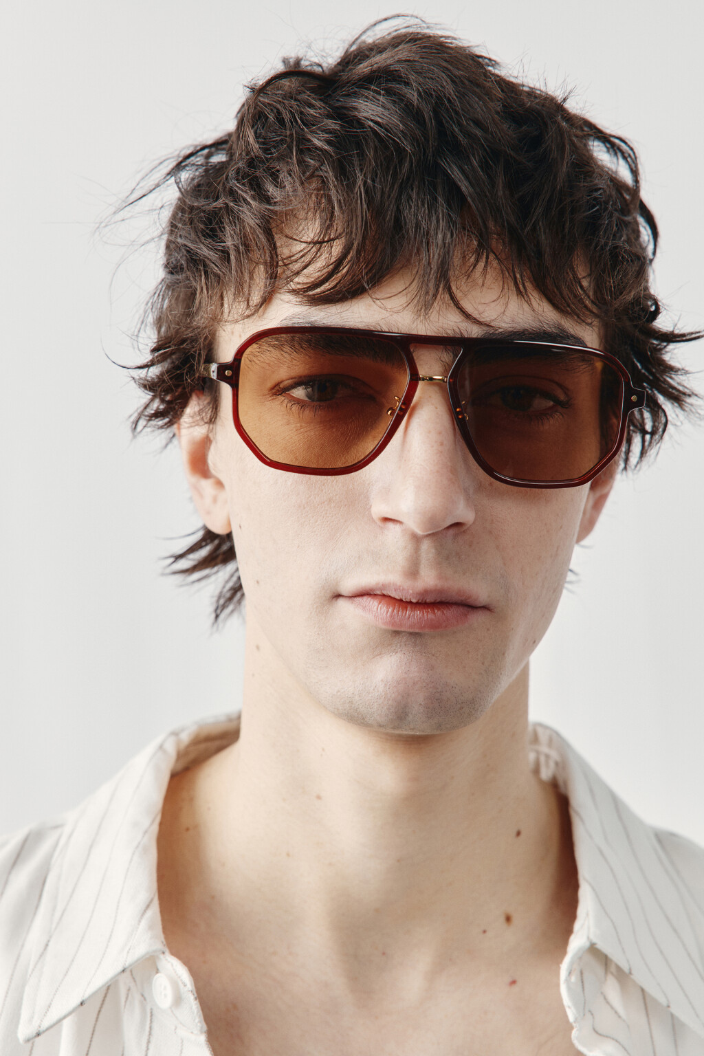 Очки-авиаторы без коррекции зрения - цвет коричневый - 1