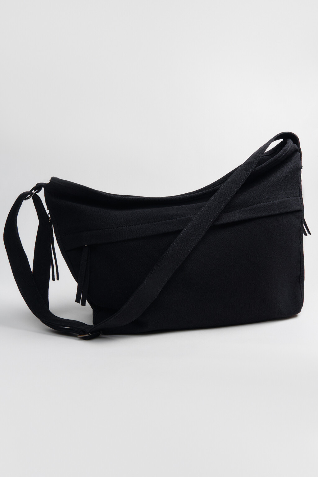 Сумка-тоут хлопковая через плечо - цвет черный - 3