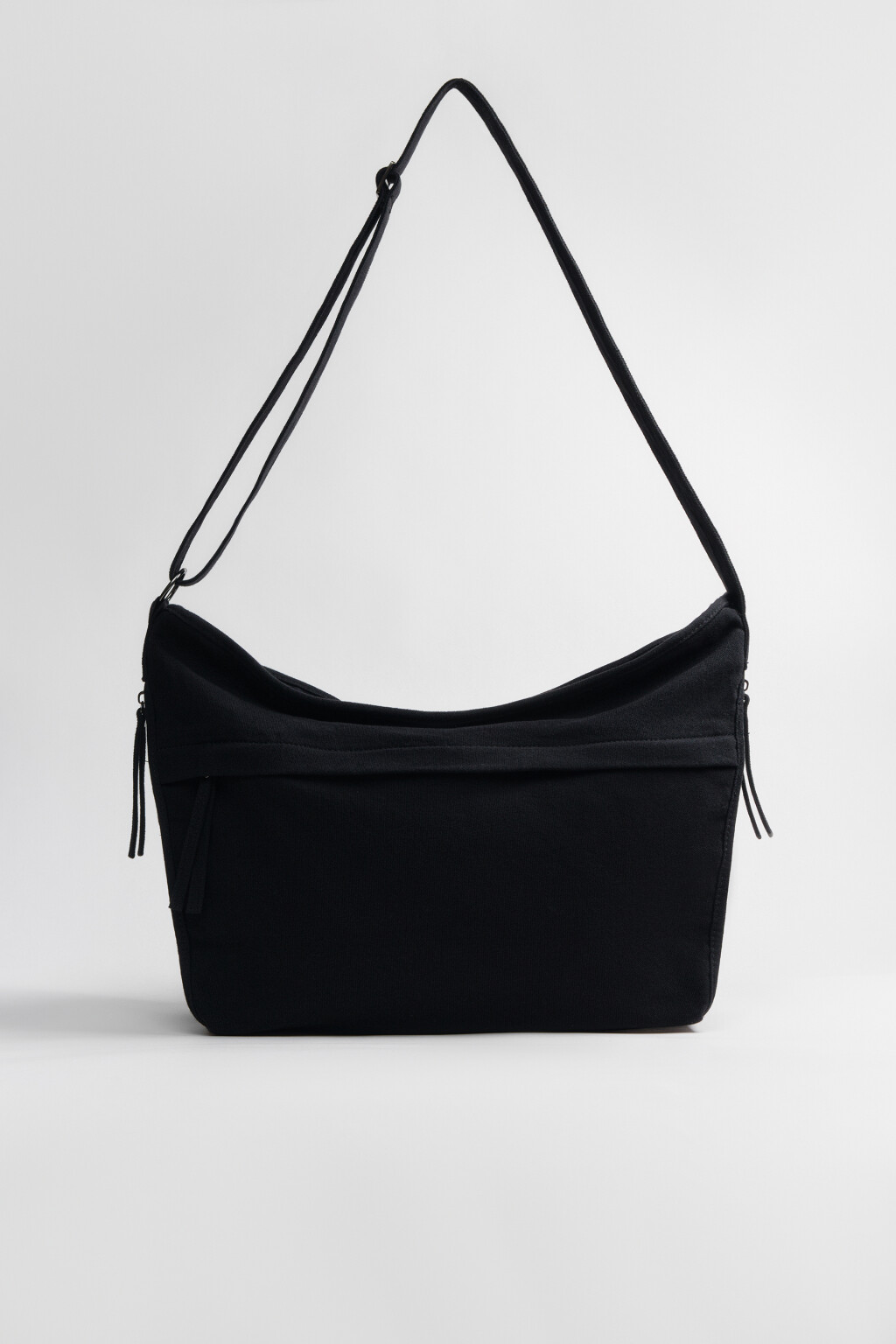 Сумка-тоут хлопковая через плечо - цвет черный - 4