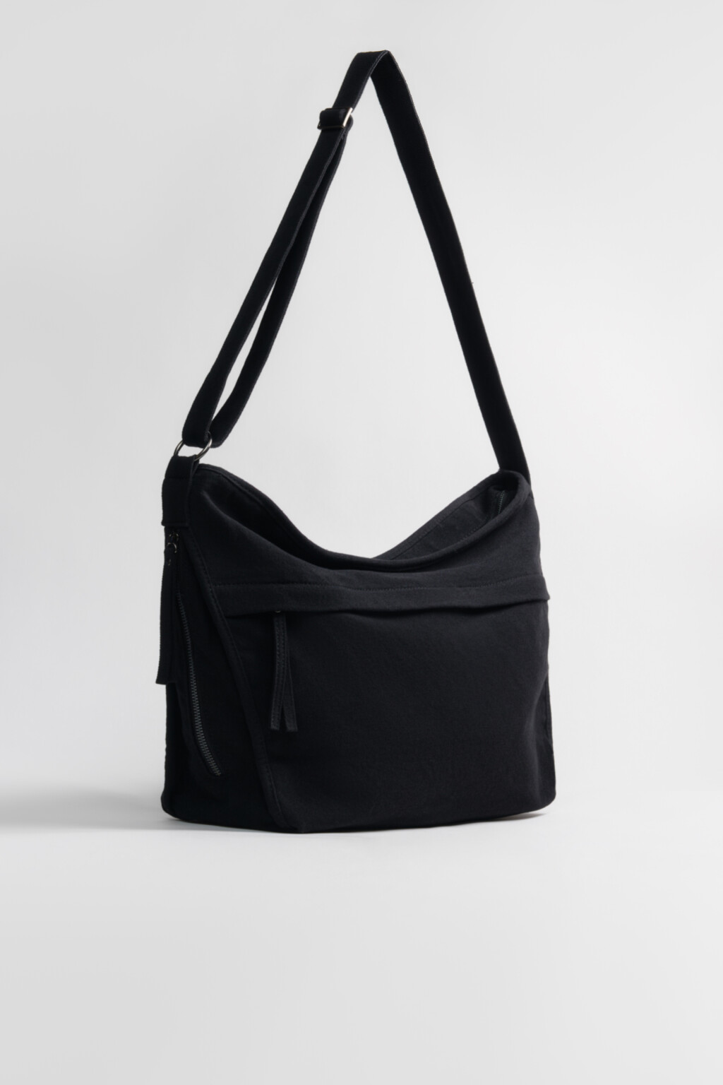 Сумка-тоут хлопковая через плечо - цвет черный - 5