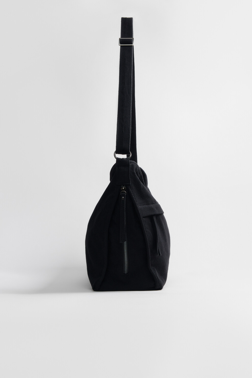 Сумка-тоут хлопковая через плечо - цвет черный - 6