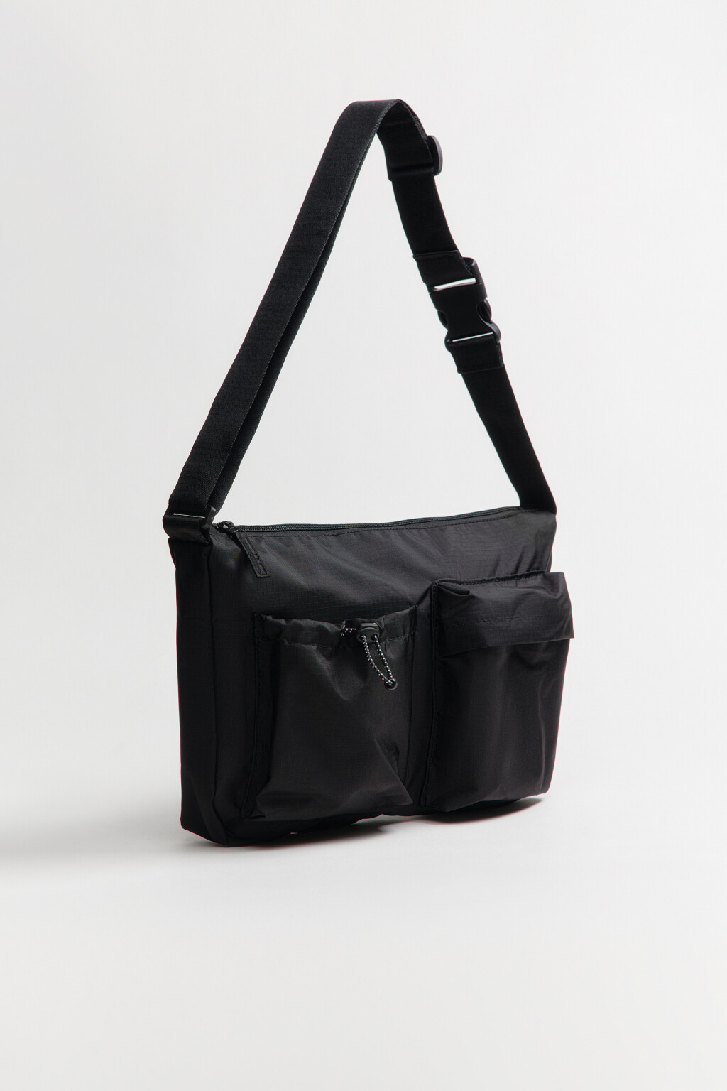 Сумка через плечо с карманами - цвет черный - 3