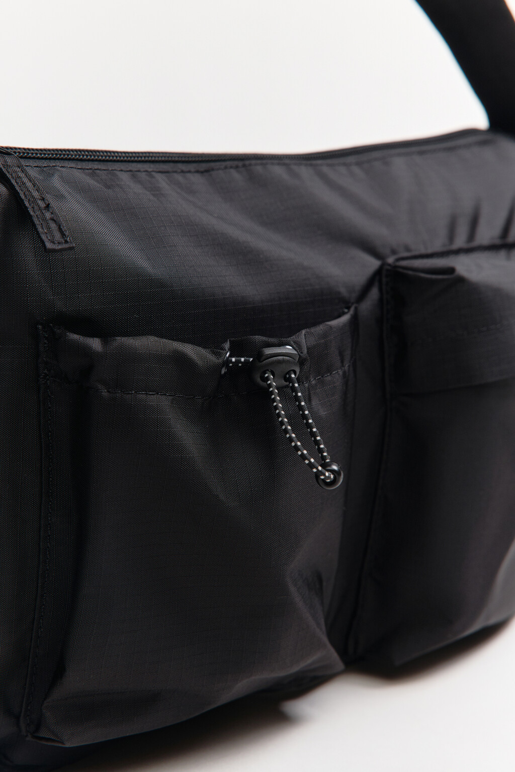 Сумка через плечо с карманами - цвет черный - 5