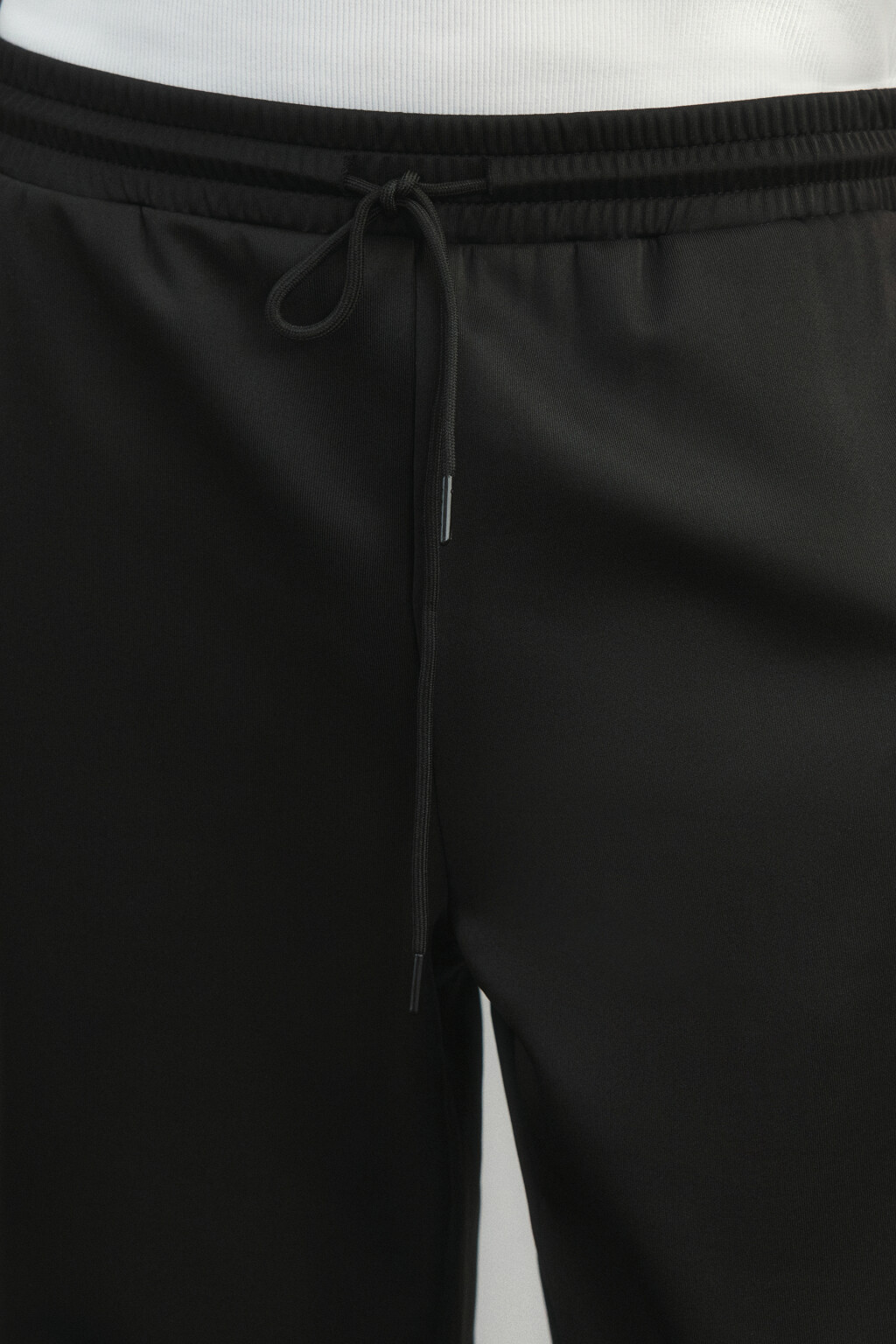 Брюки спортивные на завязках с низкой посадкой и лампасами - цвет черный - 6