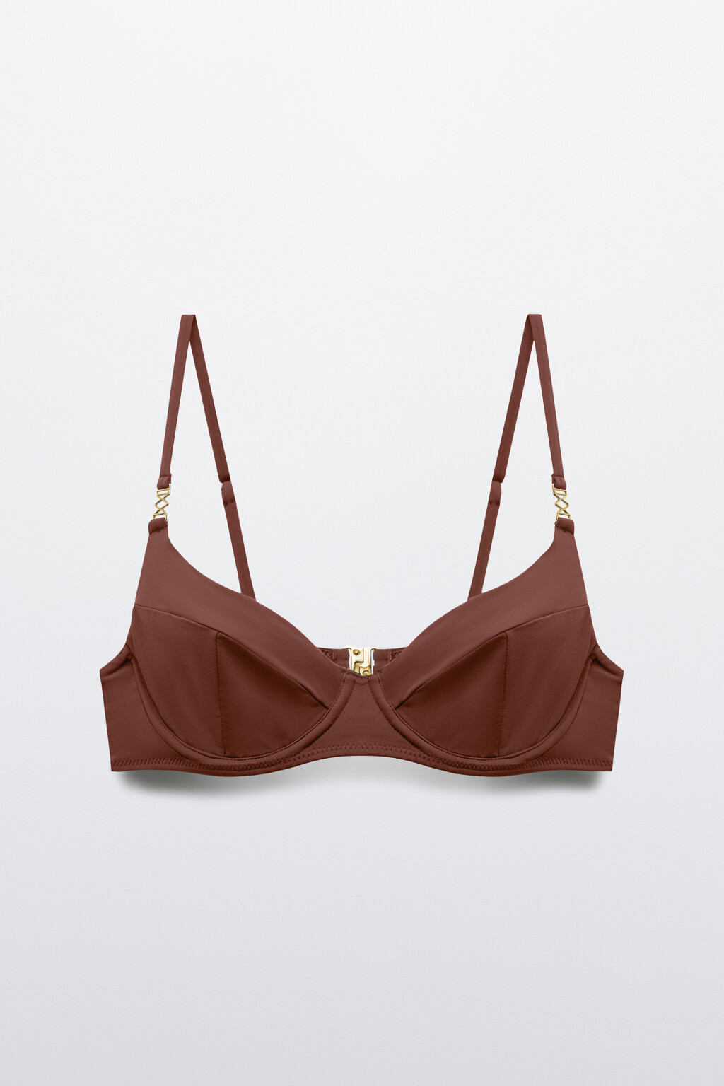 Лиф-бра купальный на тонких бретелях - цвет коричневый - 5