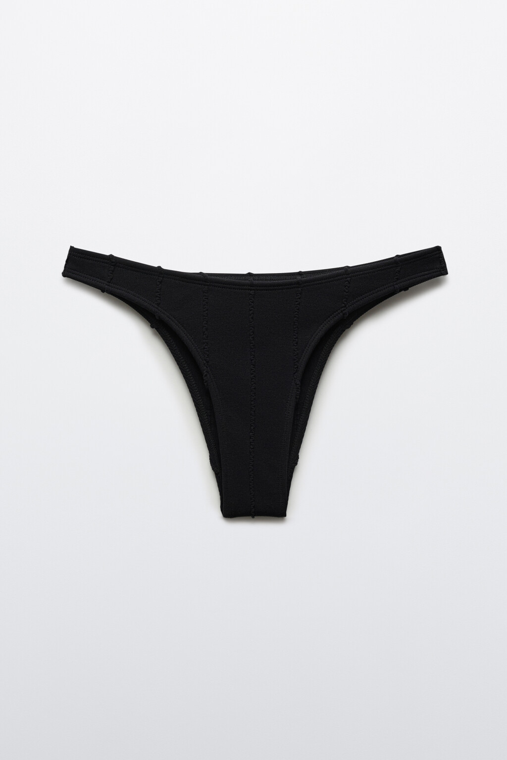 Трусы-танга купальные в рубчик со средней посадкой - цвет черный - 5