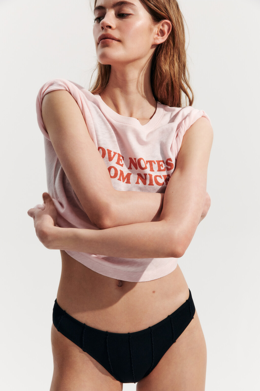 Трусы-слипы купальные в рубчик со средней посадкой - цвет черный - 1