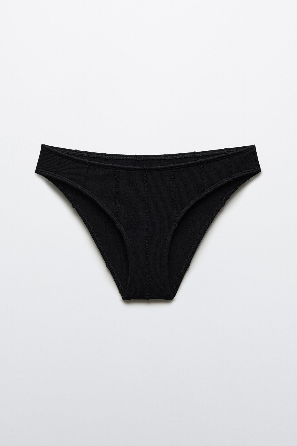 Трусы-слипы купальные в рубчик со средней посадкой - цвет черный - 5