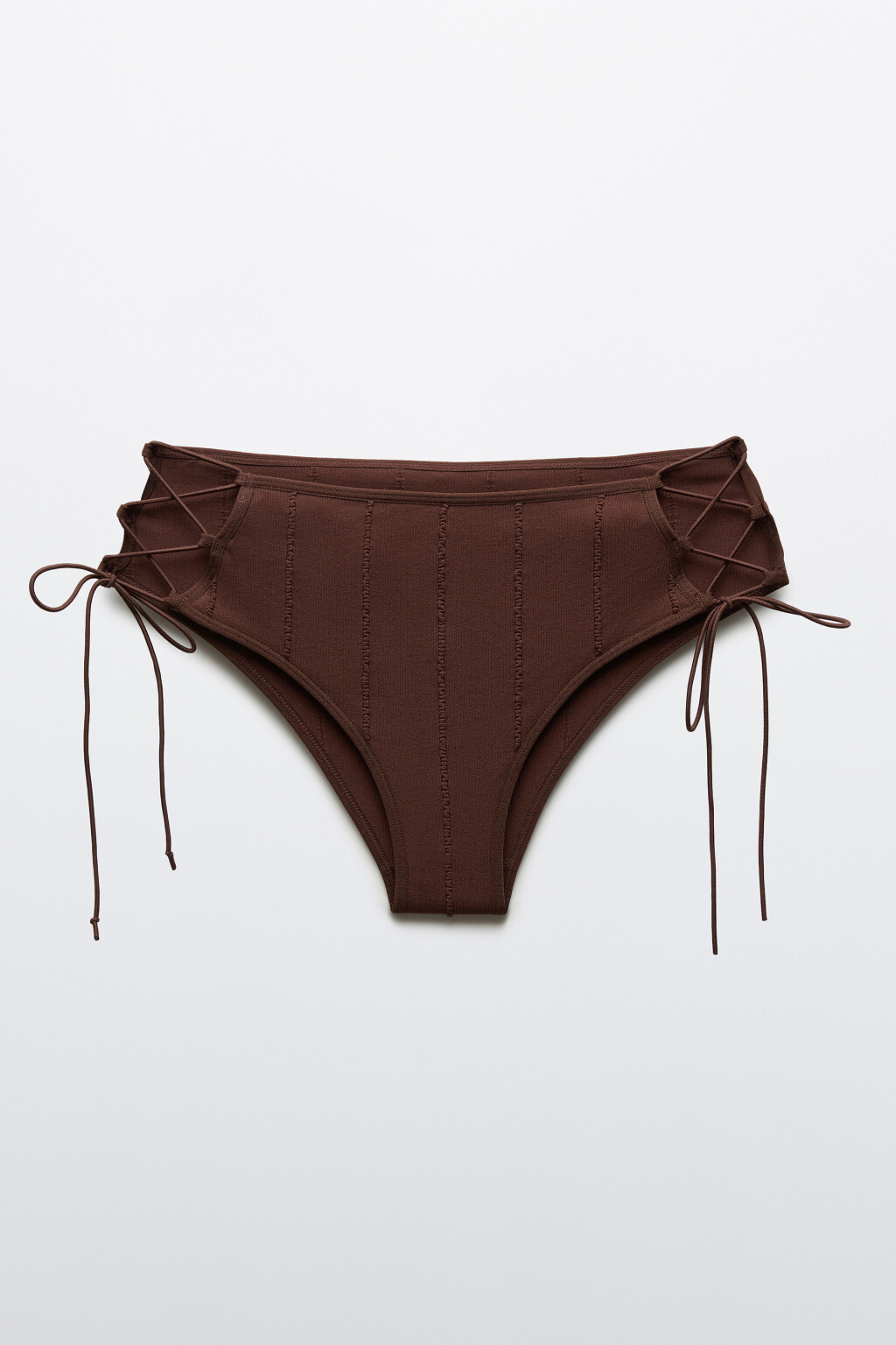 Трусы-танга купальные со средней посадкой и шнуровкой - цвет коричневый - 5
