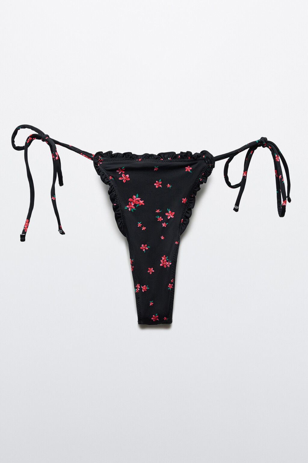 Трусы-стринги купальные с низкой посадкой и принтом - цвет черный - 5
