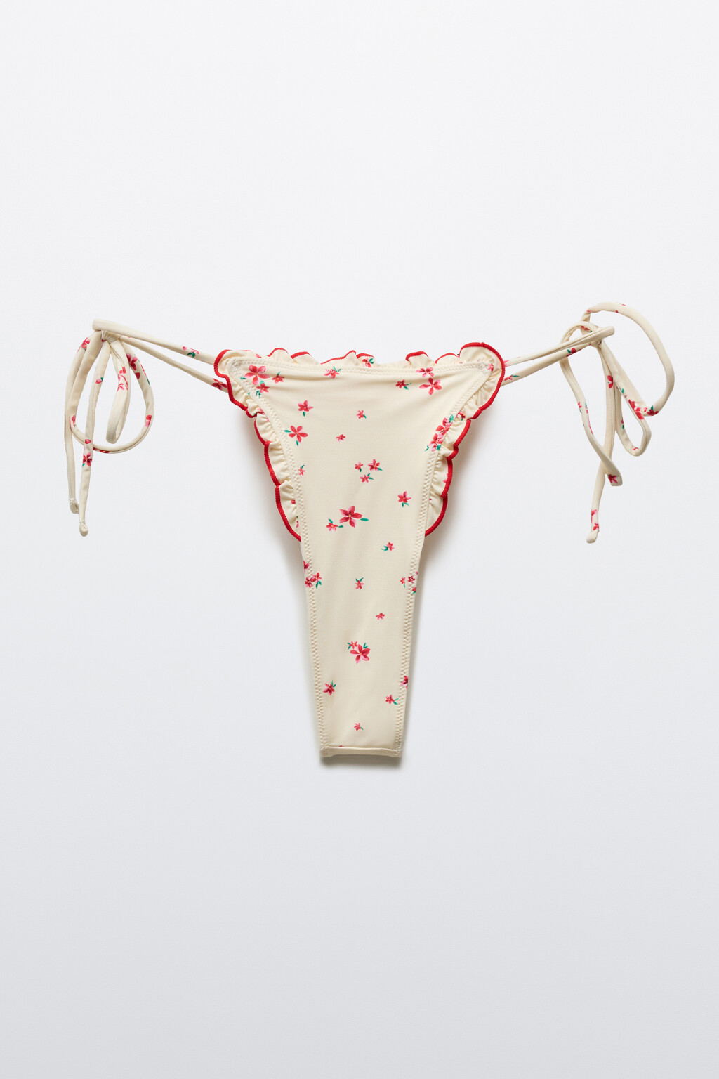 Трусы-стринги купальные с низкой посадкой и принтом - цвет бежевый - 1