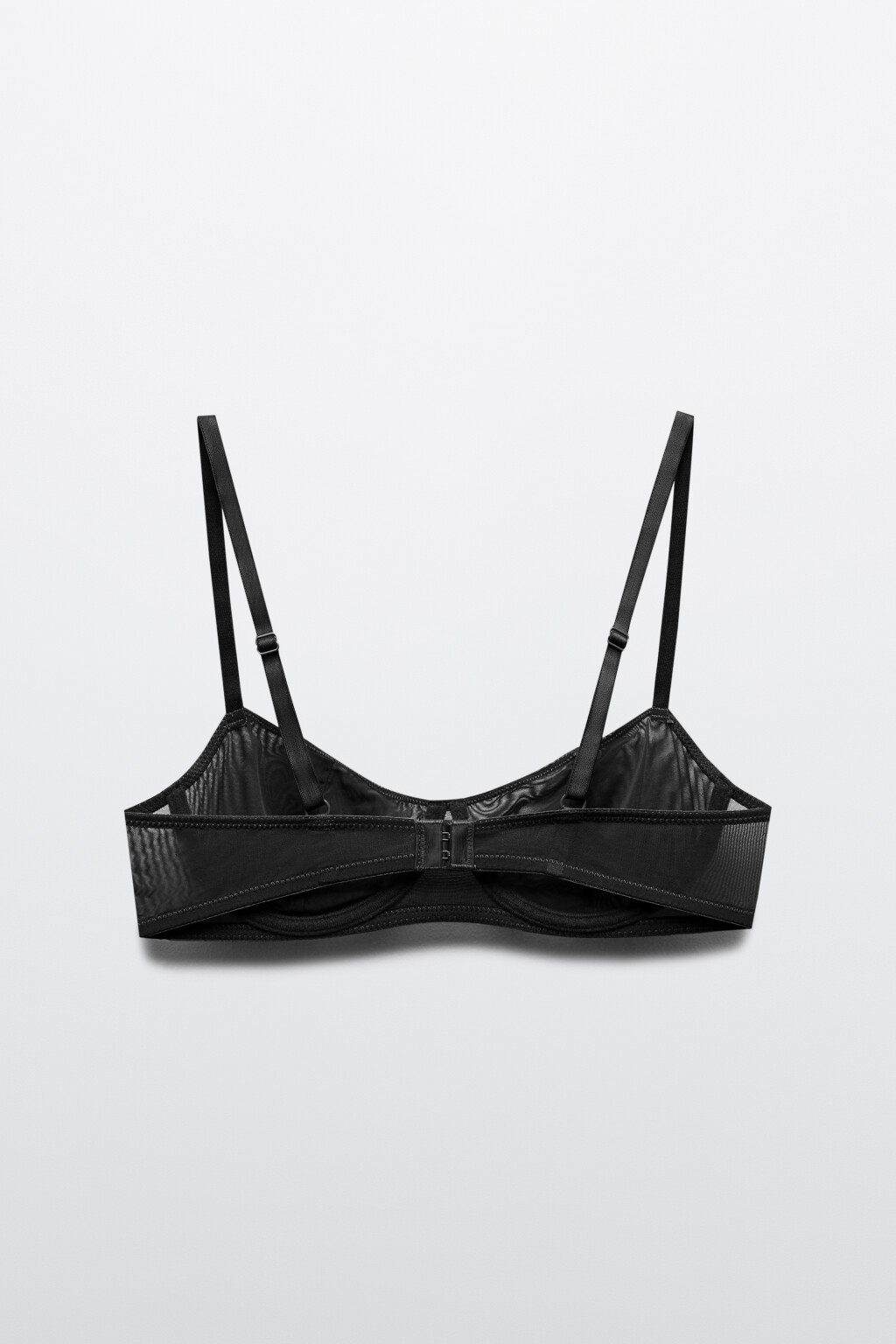 Бюстгальтер-бра из тонкой сетки - цвет черный - 6