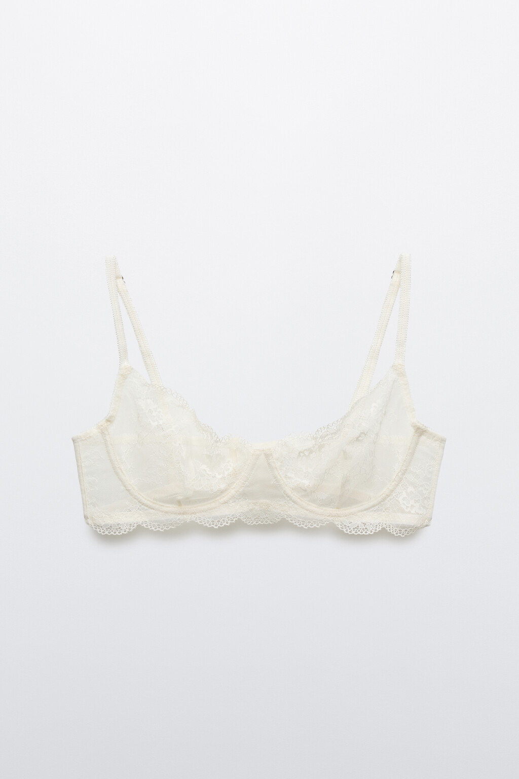 Бюстгальтер-бра кружевной - цвет ванильный - 5