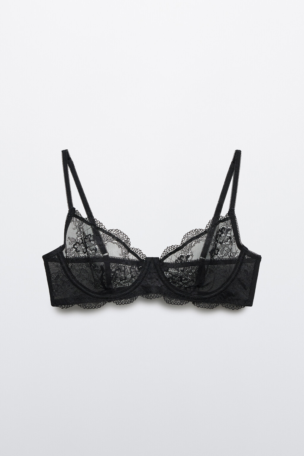 Бюстгальтер-бра кружевной - цвет черный - 5
