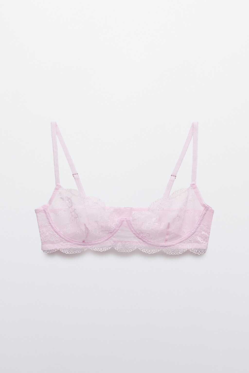 Бюстгальтер-бра кружевной - цвет розовый - 4