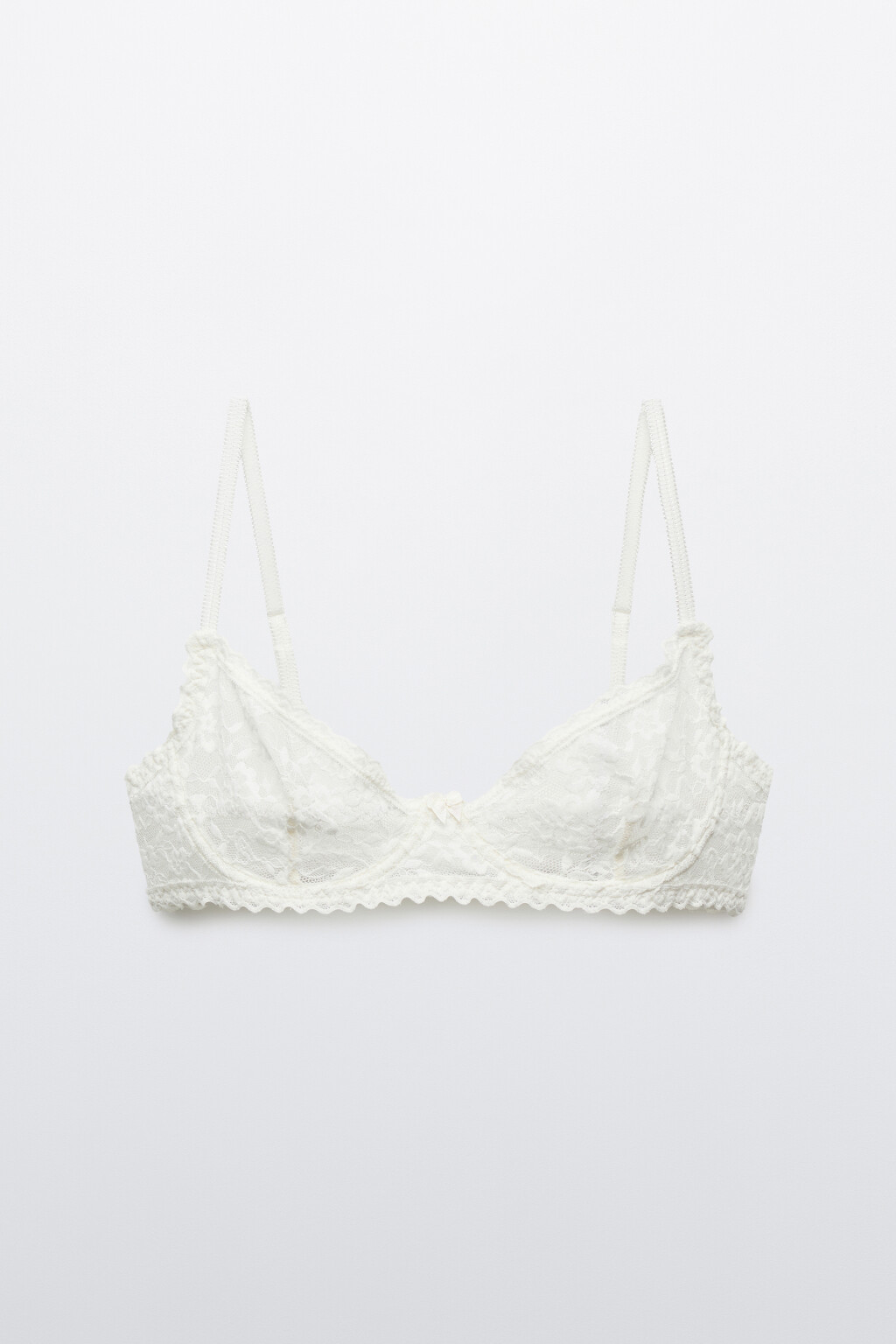 Бюстгальтер-бра кружевной - цвет ванильный - 1