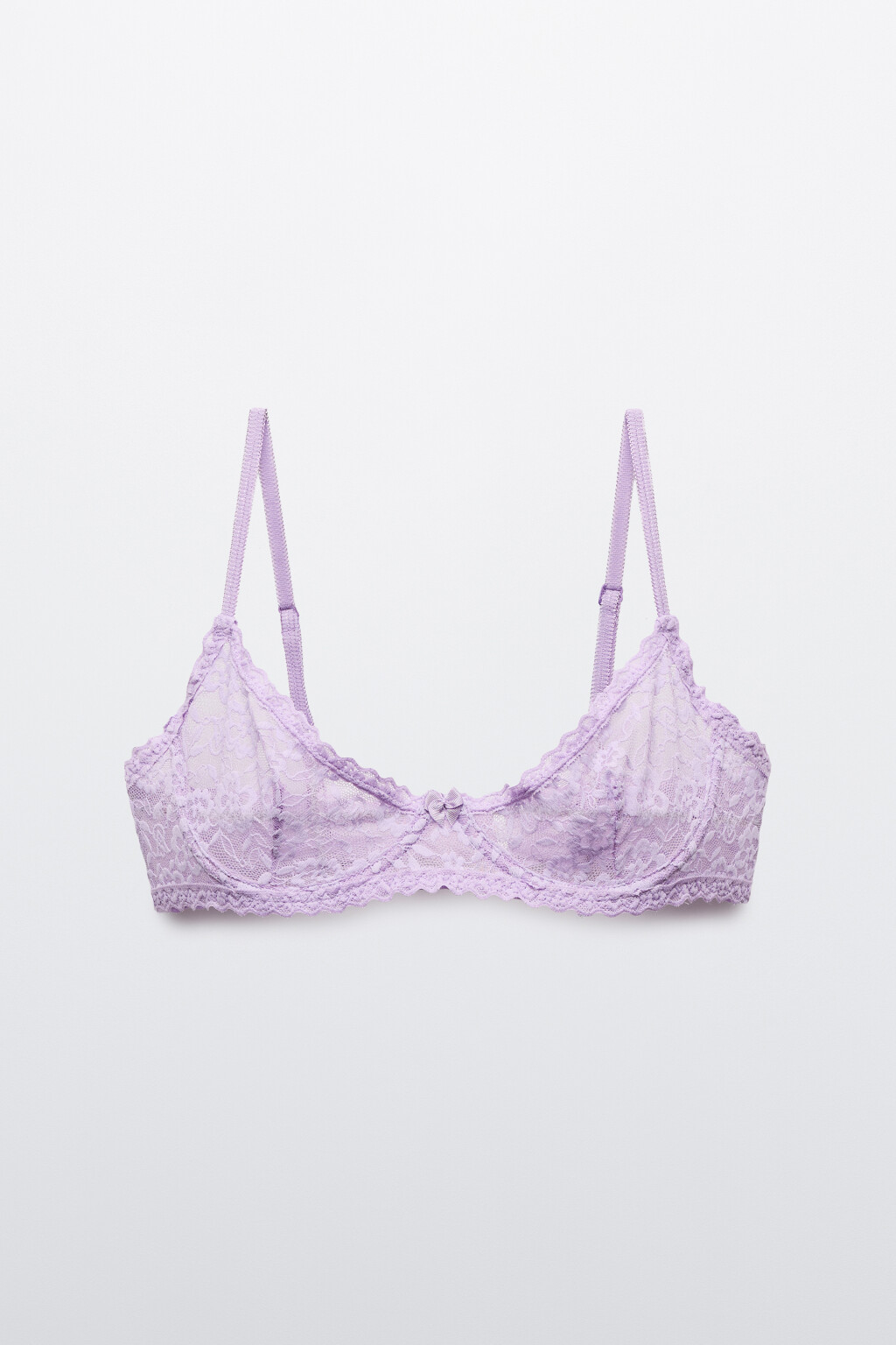 Бюстгальтер-бра кружевной - цвет сиреневый - 1