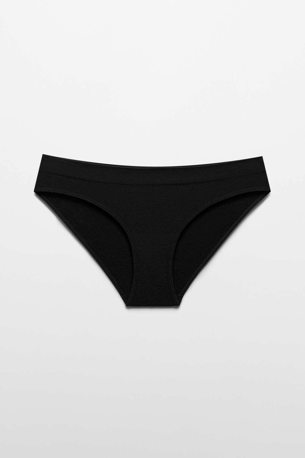 Трусы-слипы бесшовные со средней посадкой - цвет черный - 1