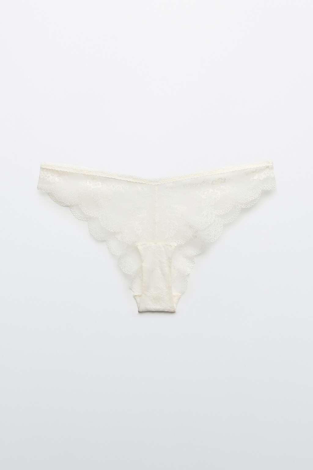 Трусы-слипы кружевные со средней посадкой - цвет ванильный - 5