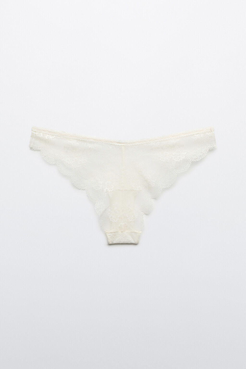 Трусы-слипы кружевные со средней посадкой - цвет ванильный - 6