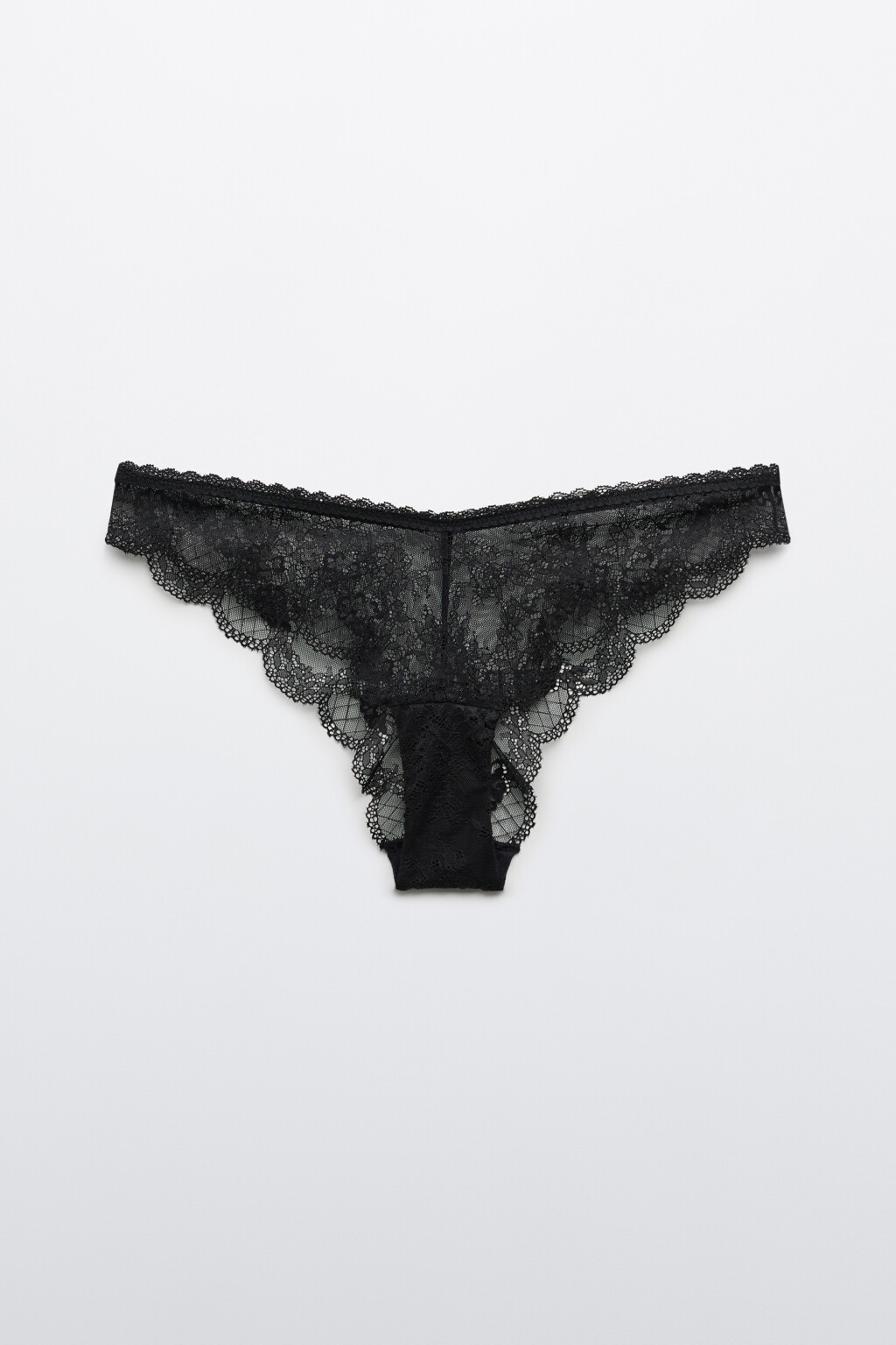 Трусы-слипы кружевные со средней посадкой - цвет черный - 5