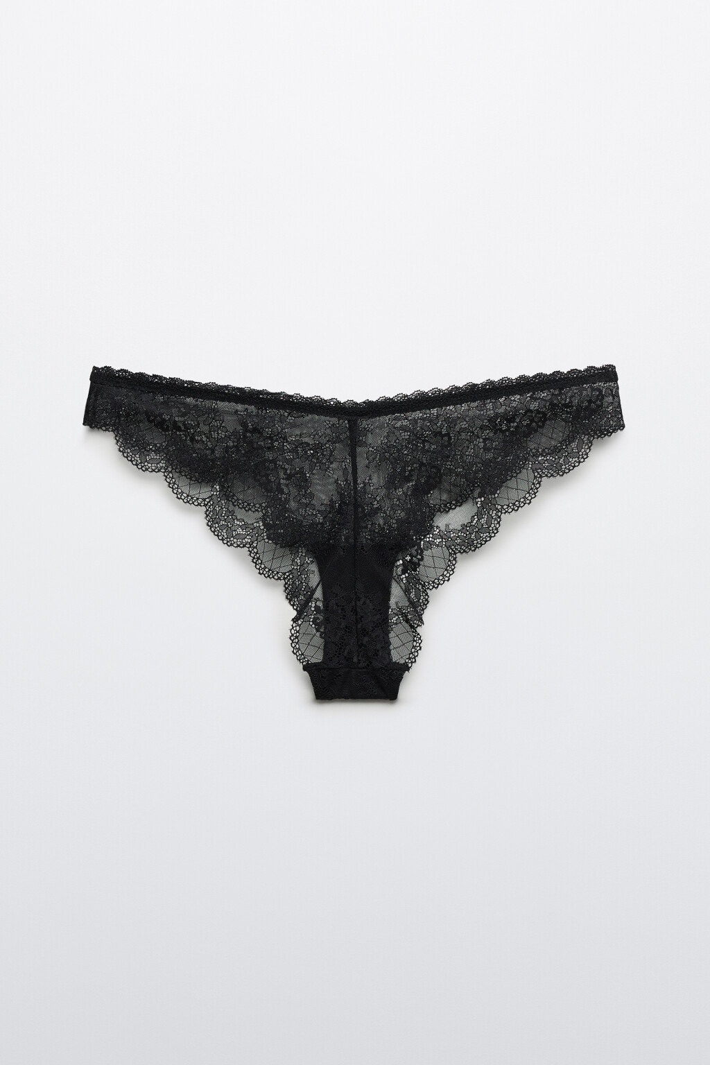 Трусы-слипы кружевные со средней посадкой - цвет черный - 6