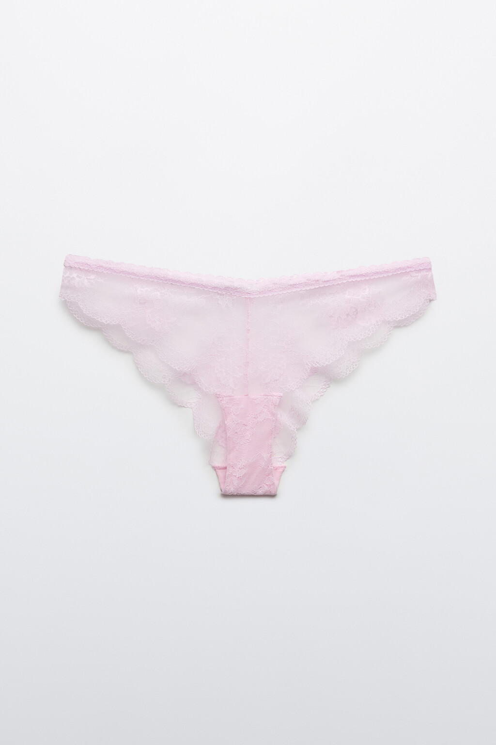 Трусы-слипы кружевные со средней посадкой - цвет розовый - 5