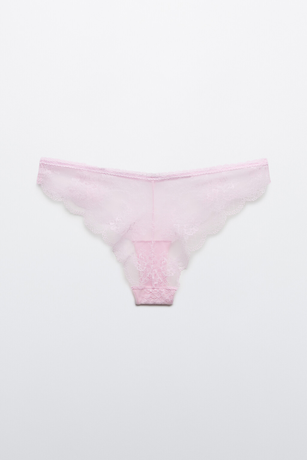 Трусы-слипы кружевные со средней посадкой - цвет розовый - 6