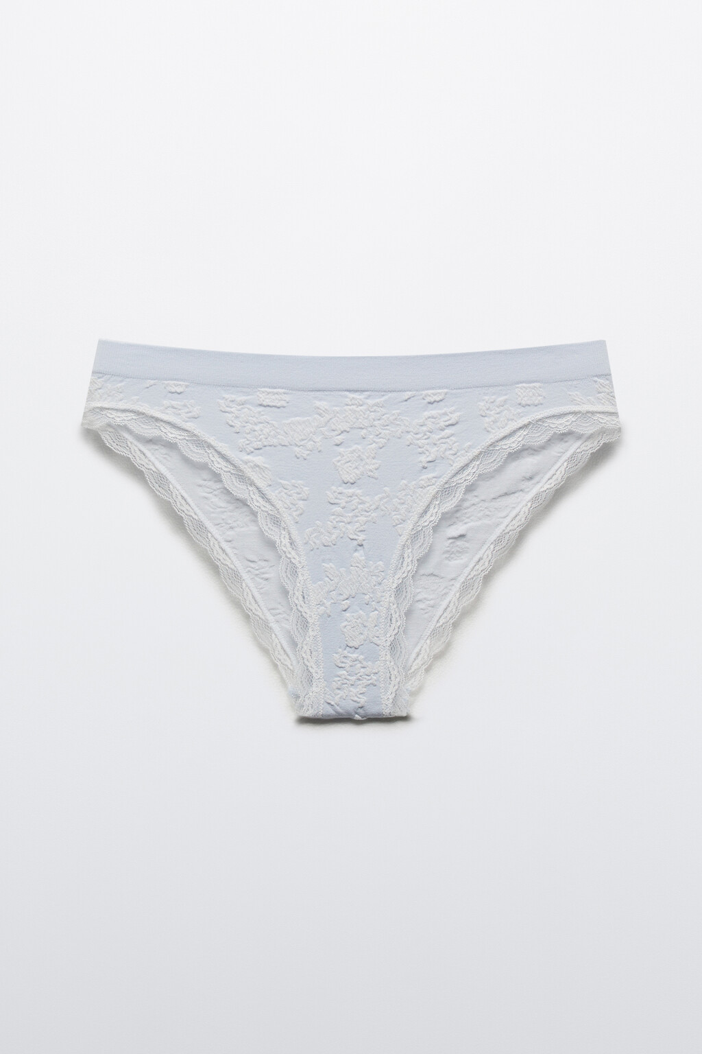 Трусы-слипы с узором и кружевом - цвет голубой - 5