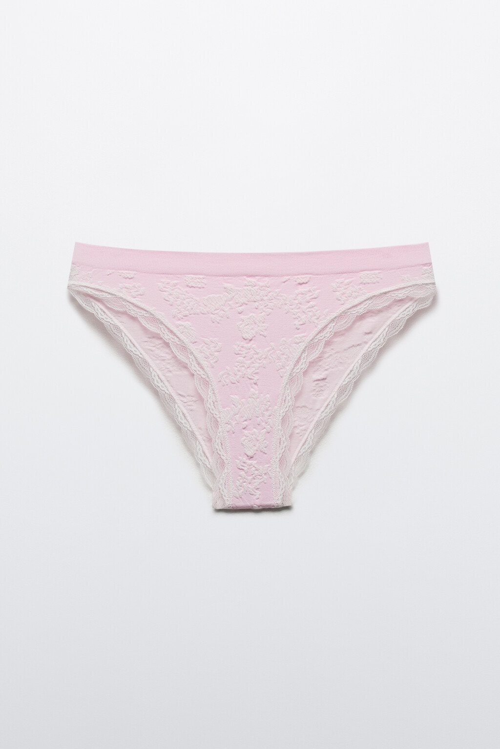 Трусы-слипы с узором и кружевом - цвет розовый - 5