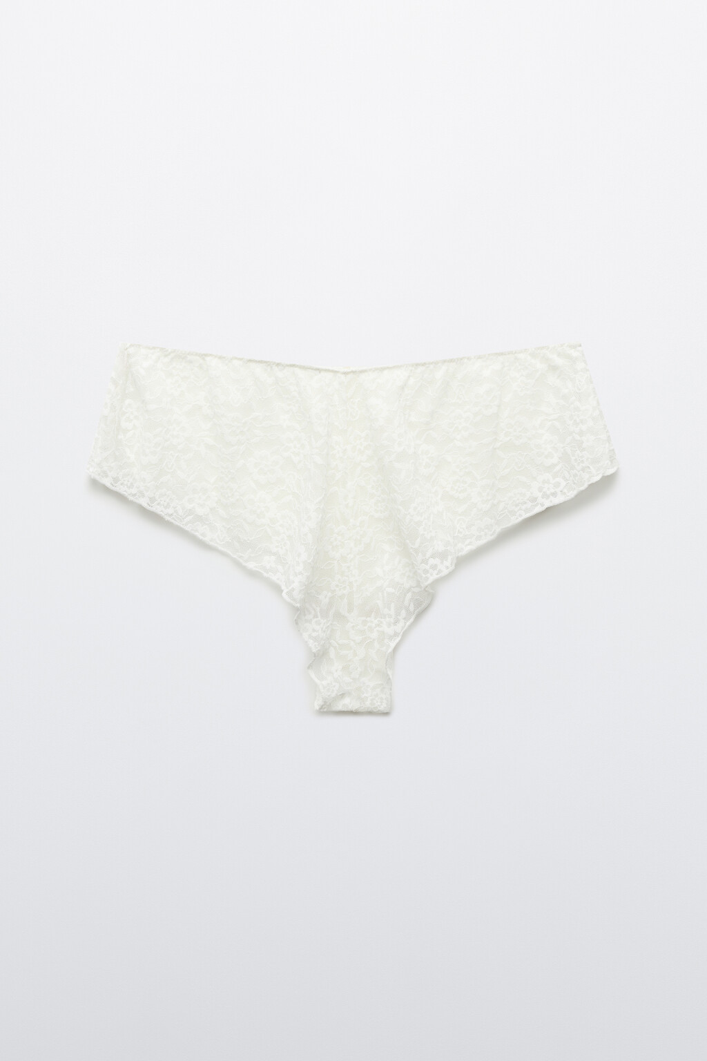 Трусы-шортики кружевные со средней посадкой - цвет ванильный - 2